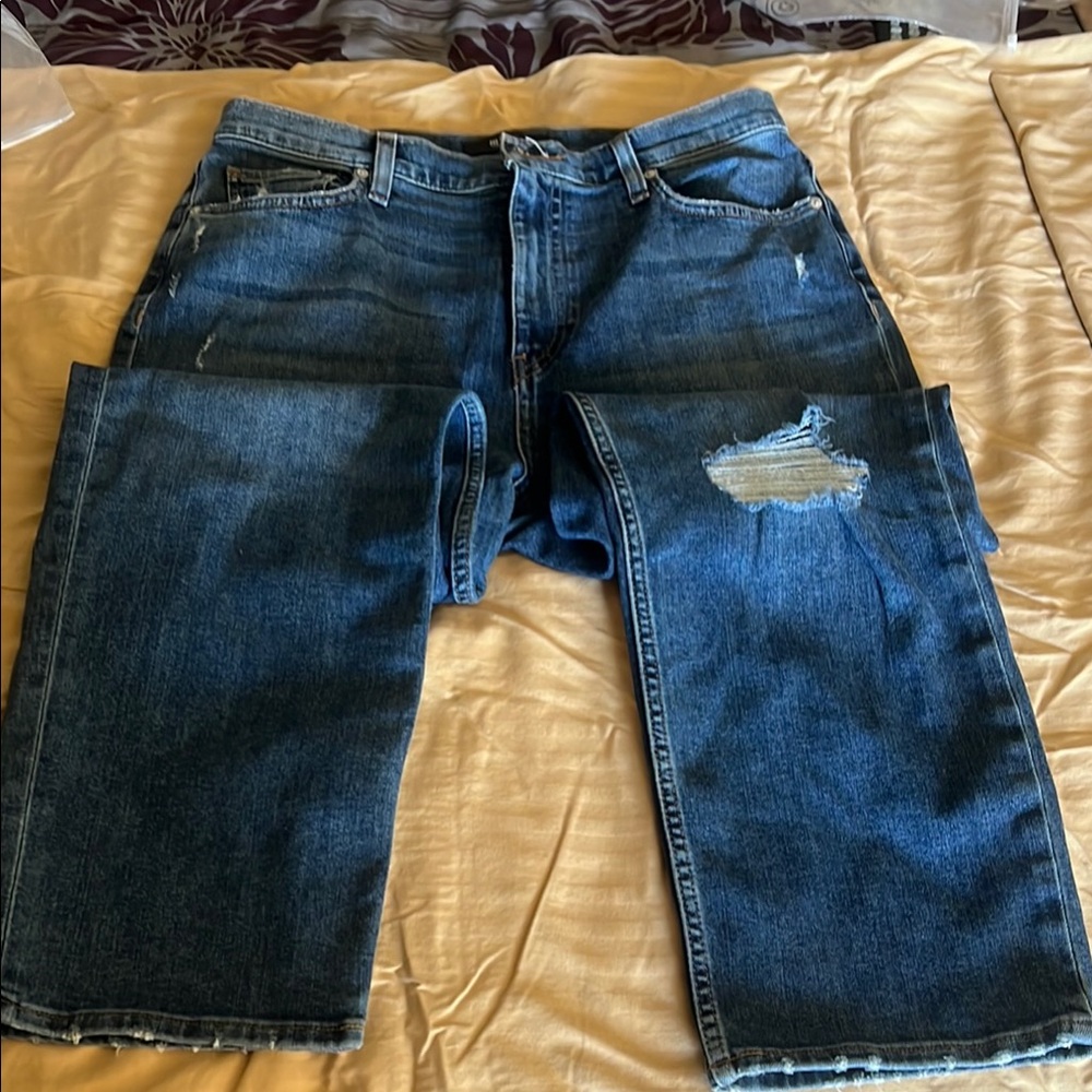 Men's Blue Distressed Jeans